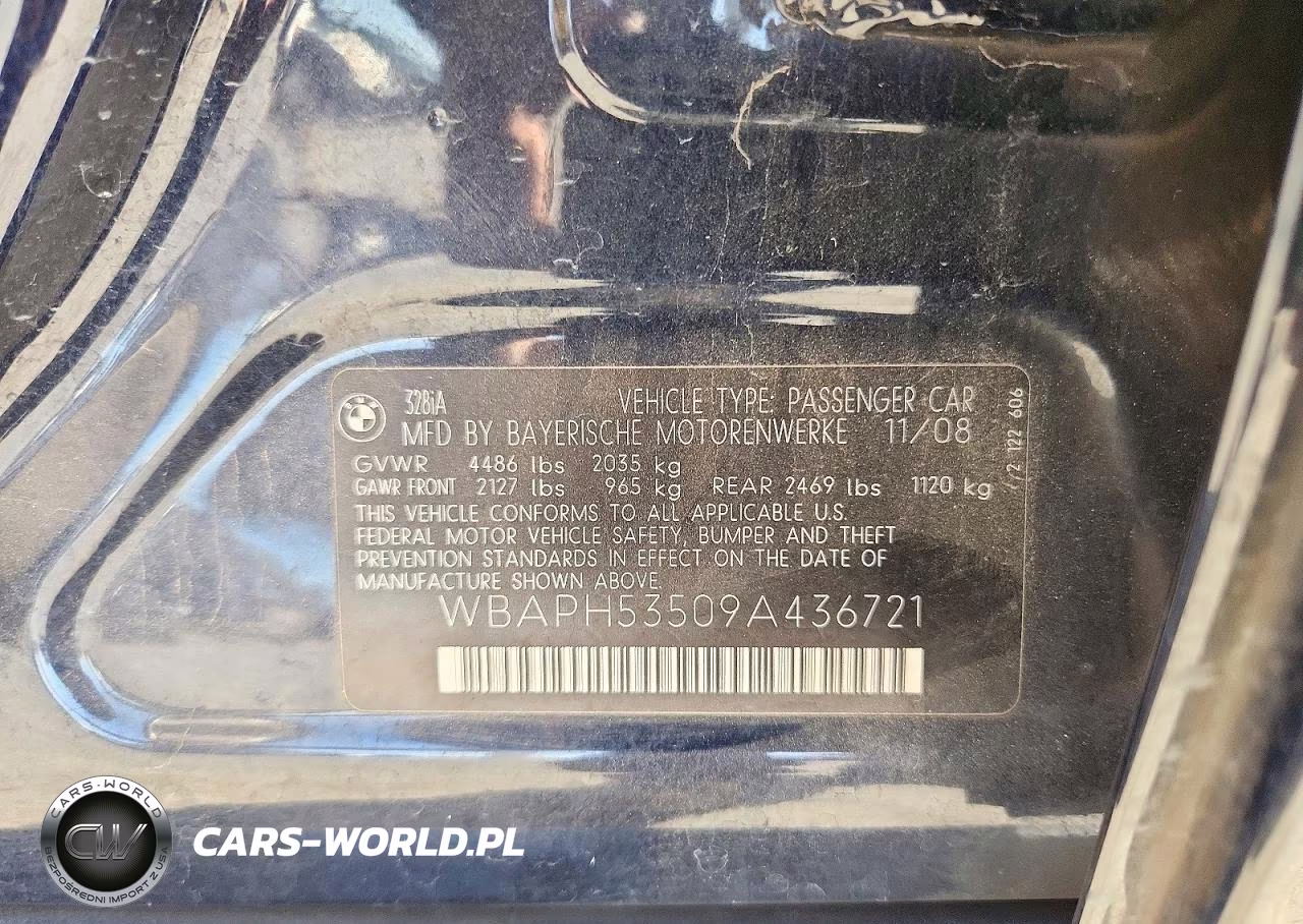 2009 BMW 328 I Sulev VIN:WBAPH53509A436721 - 12