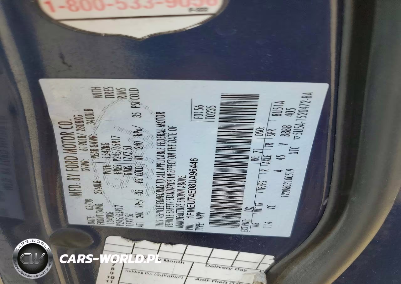 2008 Ford Explorer Eddie Bauer VIN:1FMEU74E08UA96446 - 13