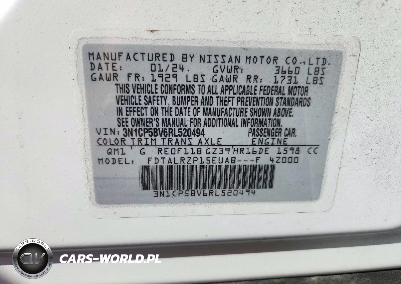 2024 Nissan Kicks S VIN:3N1CP5BV6RL520494 - 12