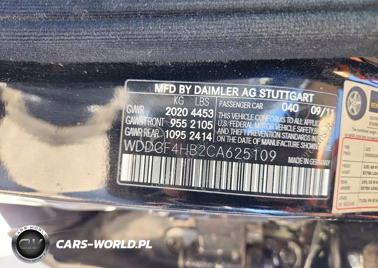 2012 Mercedes-Benz C 250 VIN:WDDGF4HB2CA625109 - 12