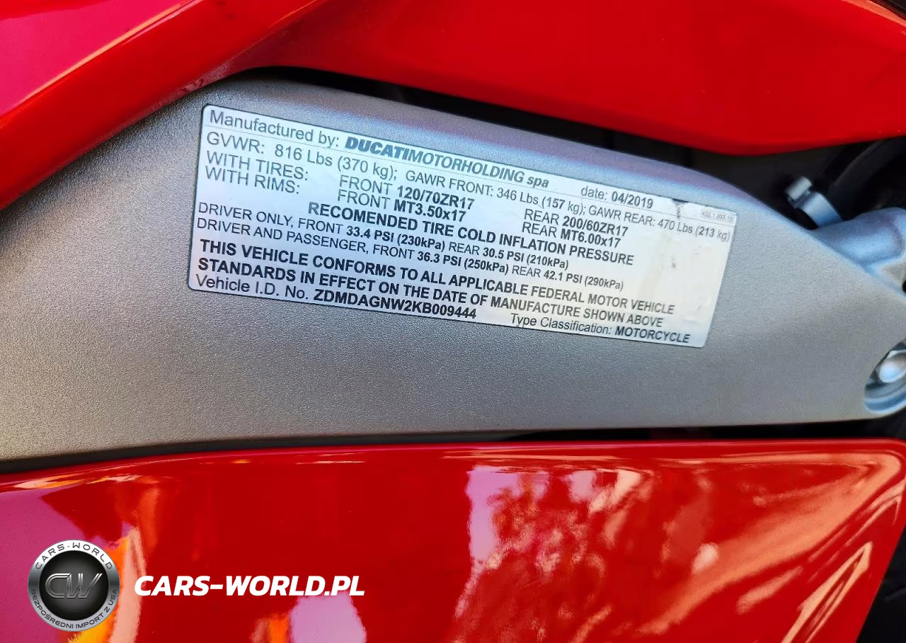 2019 Ducati Panigale V4 VIN:ZDMDAGNW2KB009444 - 8