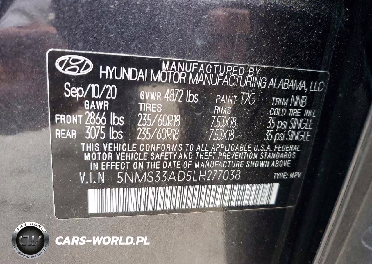 2020 Hyundai Santa Fe Sel VIN:5NMS33AD5LH277038 - 13