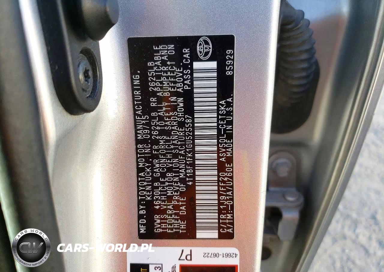 2016 Toyota Camry Se VIN:4T1BF1FK1GU525587 - 13