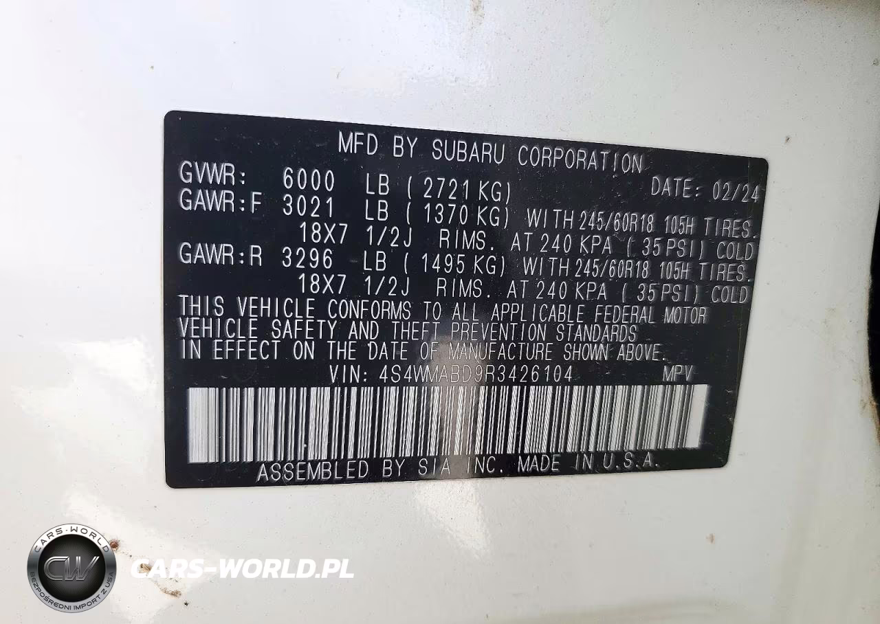 2024 Subaru Ascent Premium VIN:4S4WMABD9R3426104 - 13