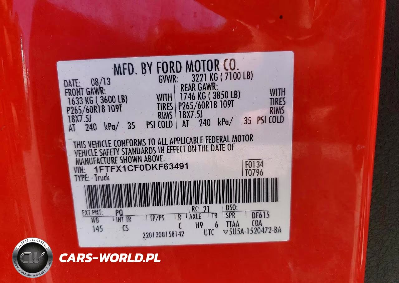 2013 Ford F150 Super Cab VIN:1FTFX1CF0DKF63491 - 13
