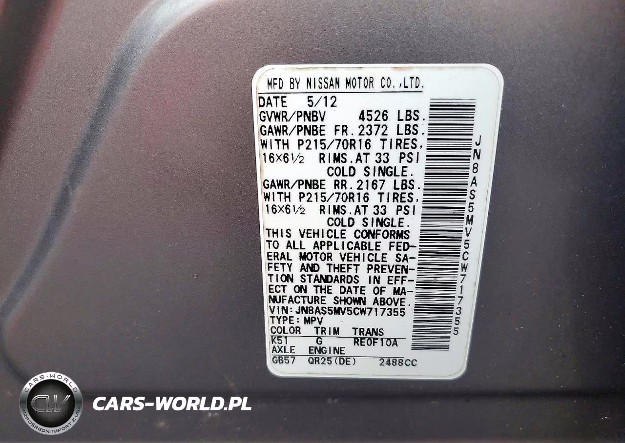 2012 Nissan Rogue S VIN:JN8AS5MV5CW717355 - 13