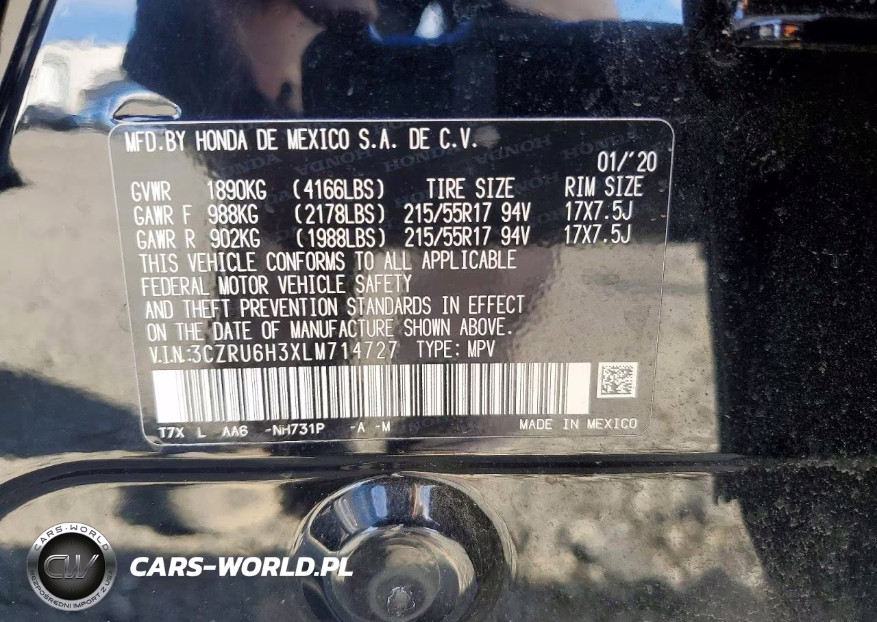 2020 Honda Hr-V Lx VIN:3CZRU6H3XLM714727 - 13