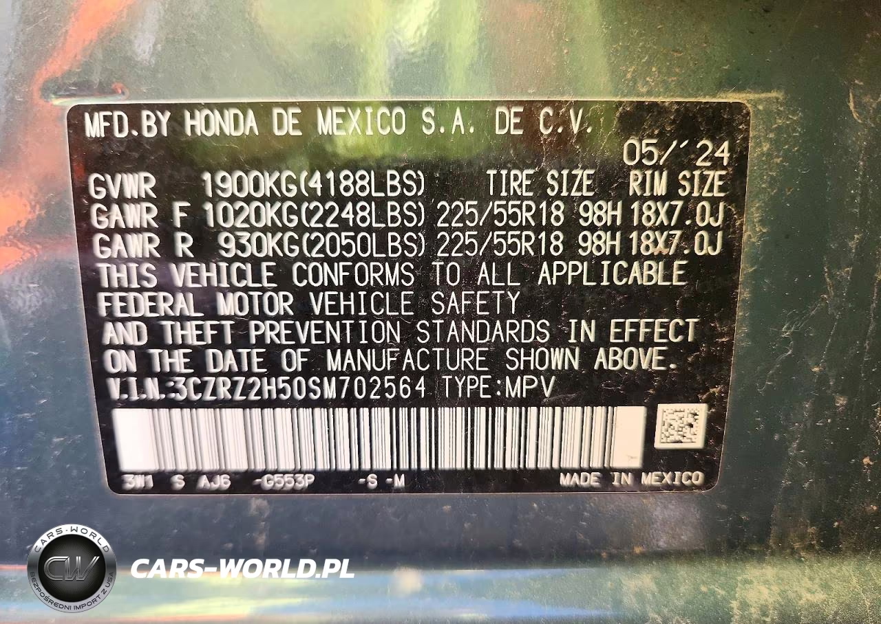 2025 Honda Hr-V Sport VIN:3CZRZ2H50SM702564 - 12