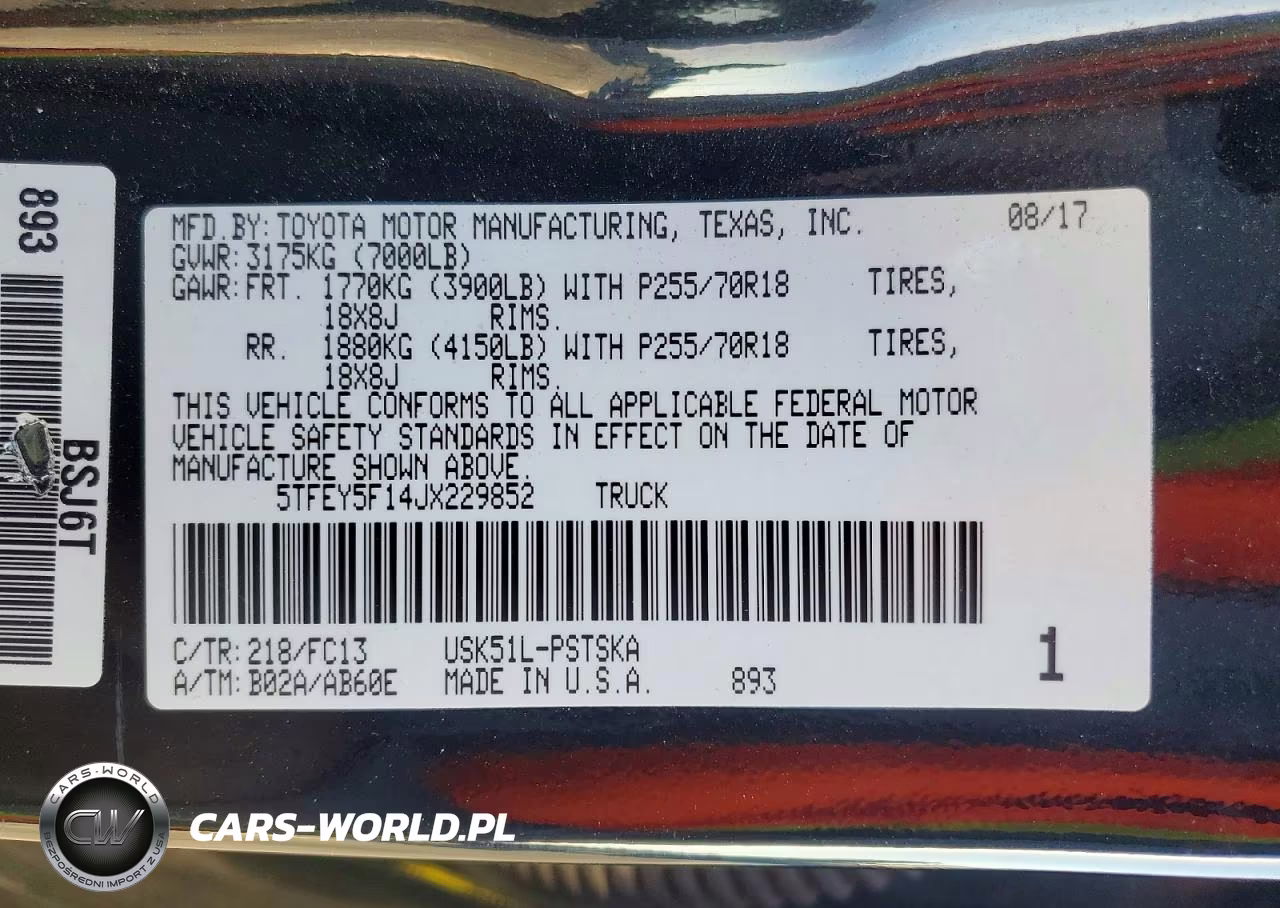 2018 Toyota Tundra Crewmax Sr5 VIN:5TFEY5F14JX229852 - 12