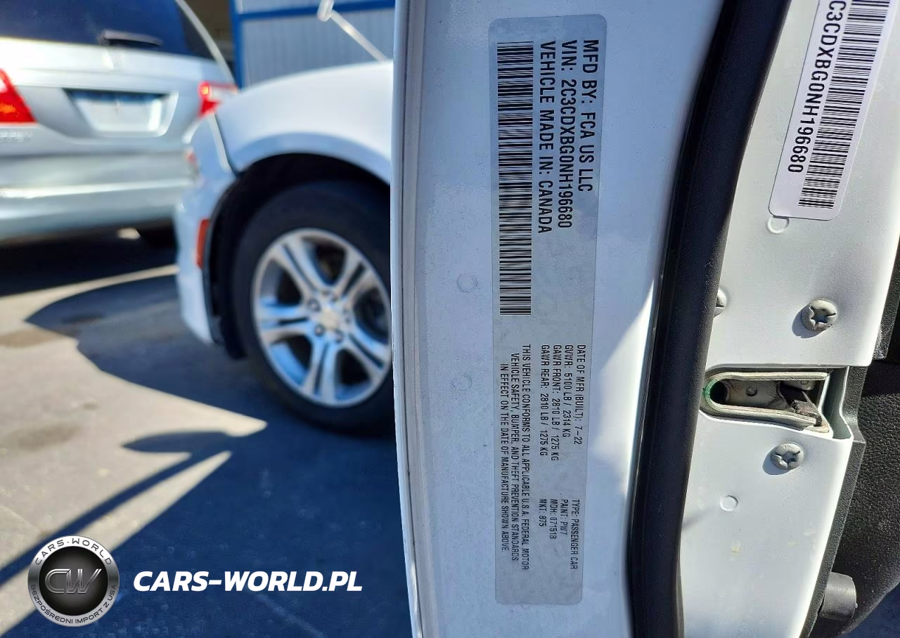 2022 Dodge Charger Sxt VIN:2C3CDXBG0NH196680 - 12