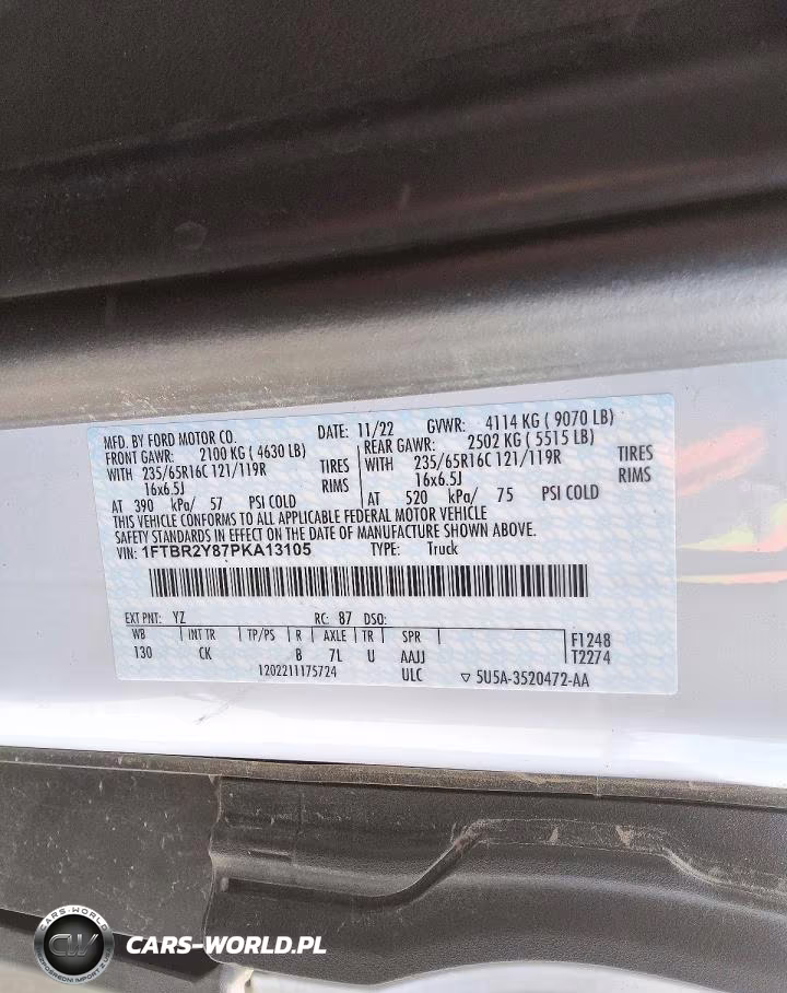 2023 Ford Transit T-250 VIN:1FTBR2Y87PKA13105 - 13