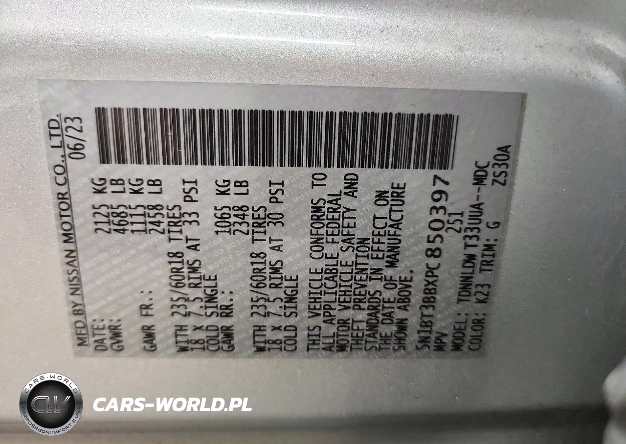 2023 Nissan Rogue Sv VIN:5N1BT3BBXPC850397 - 12