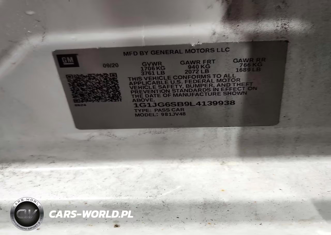 2020 Chevrolet Sonic VIN:1G1JG6SB9L4139938 - 13