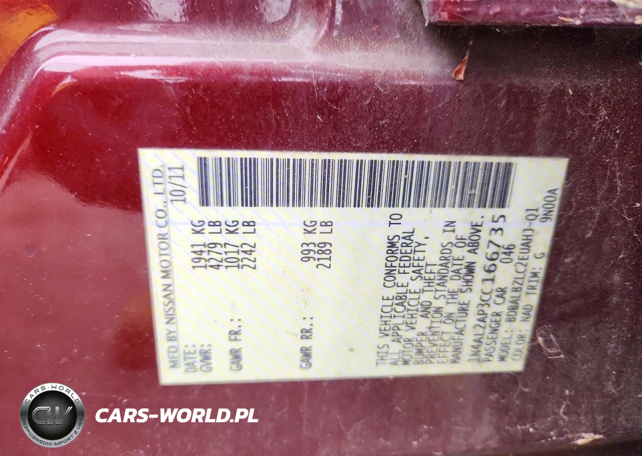 2012 Nissan Altima 2.5 VIN:1N4AL2AP3CC166735 - 12