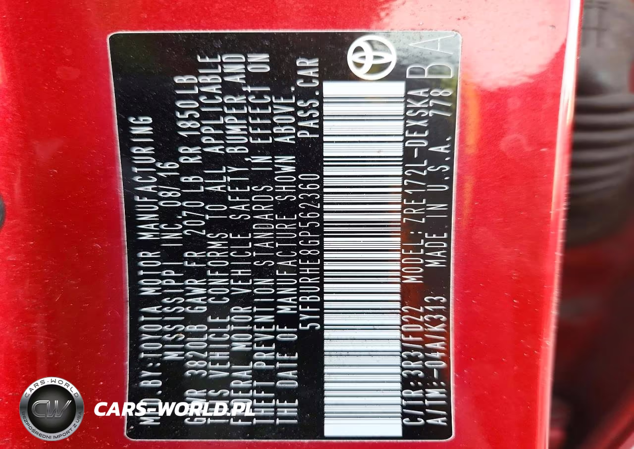 2016 Toyota Corolla S Plus VIN:5YFBURHE8GP562360 - 12