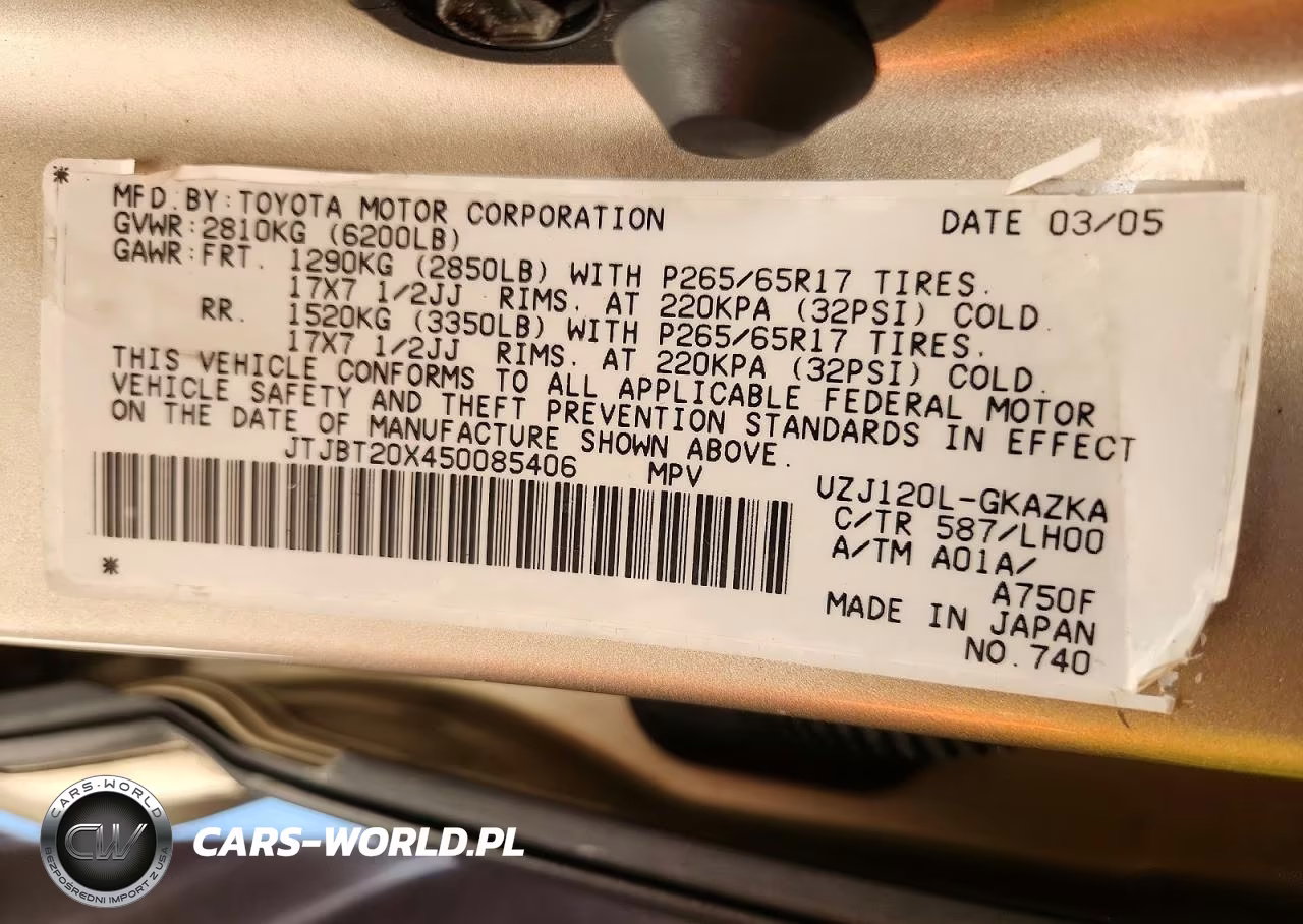 2005 Lexus Gx 470 VIN:JTJBT20X450085406 - 13