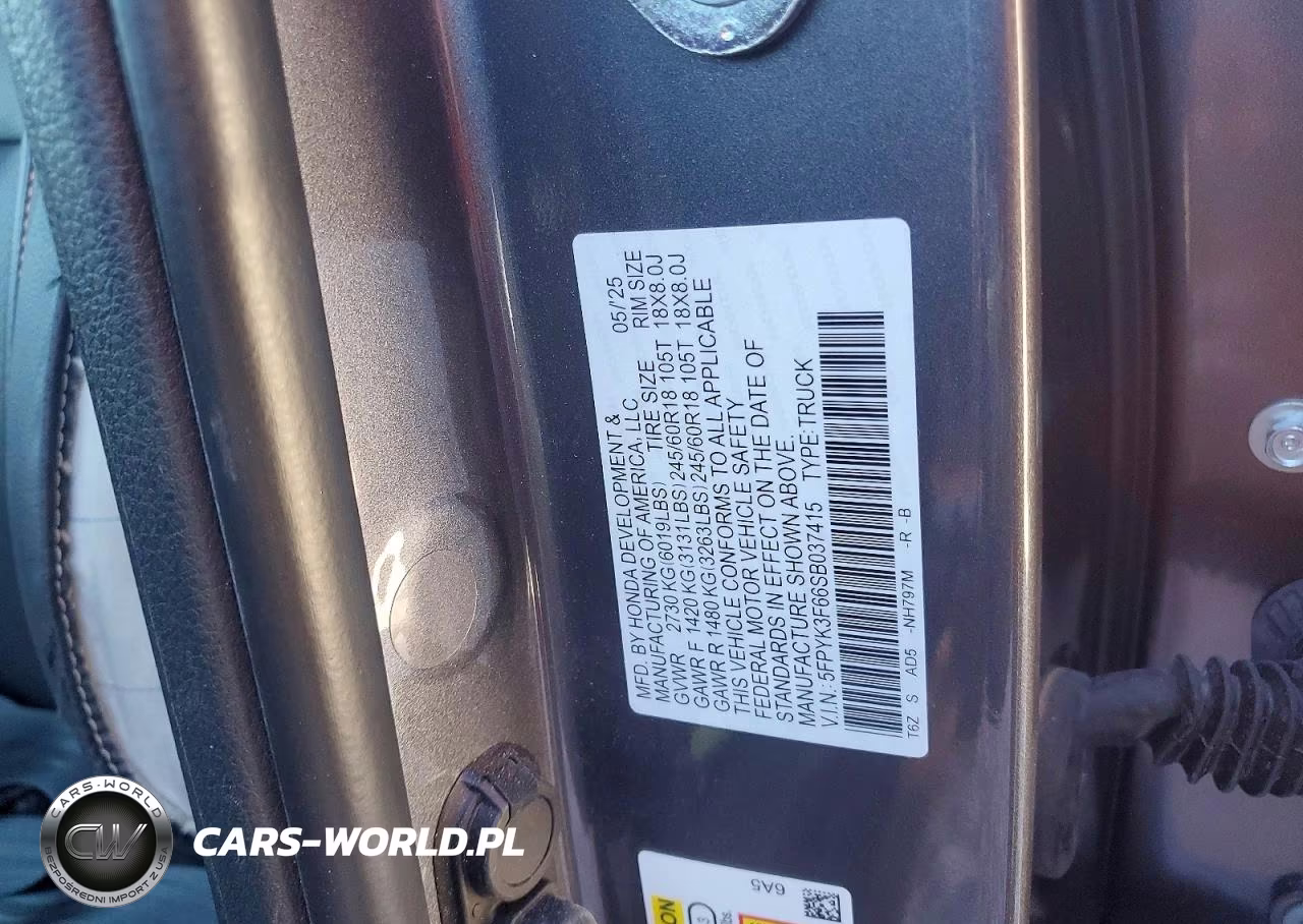 2025 Honda Ridgeline Trail Sport VIN:5FPYK3F66SB037415 - 13