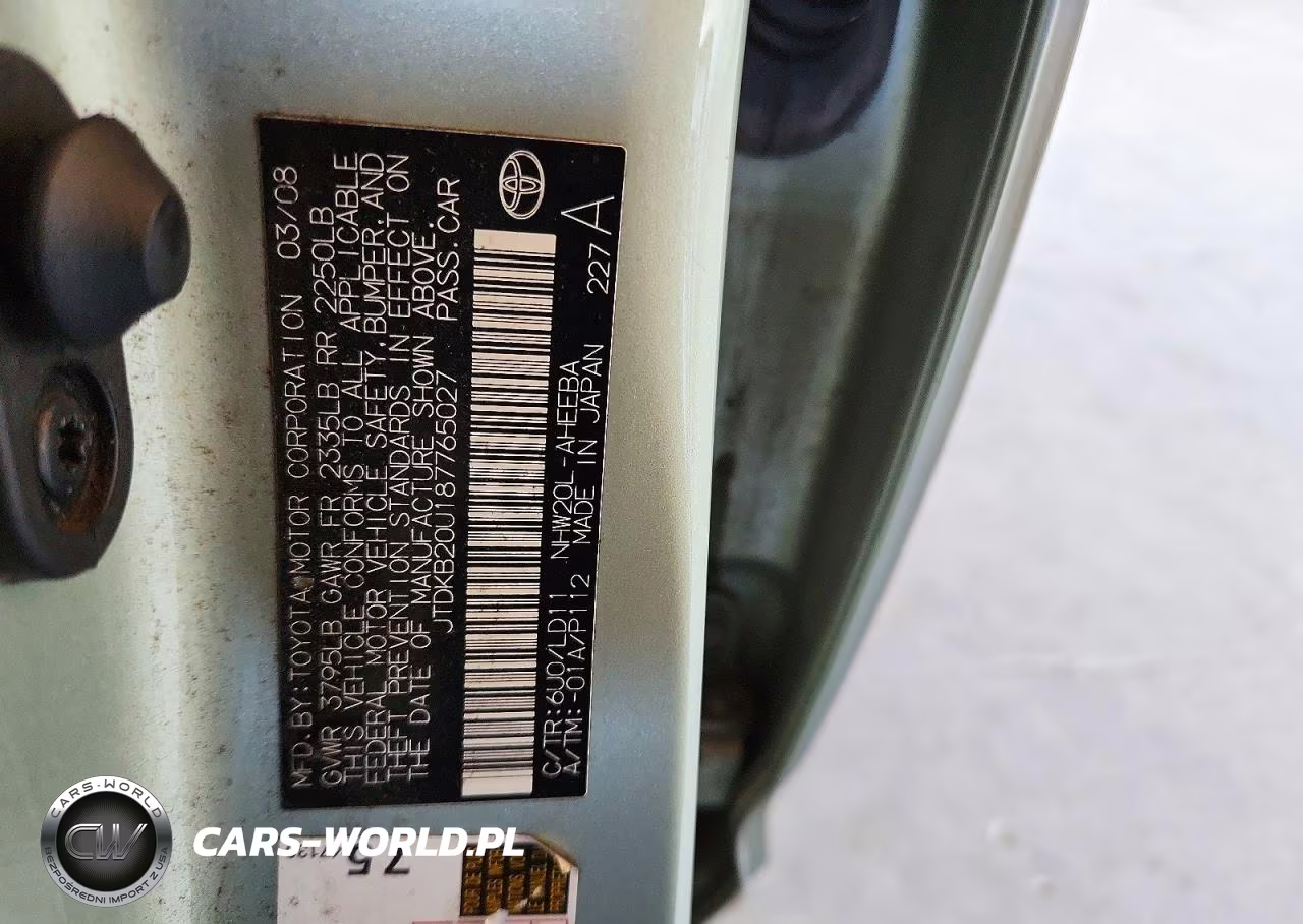 2008 Toyota Prius Base VIN:JTDKB20U187765027 - 12