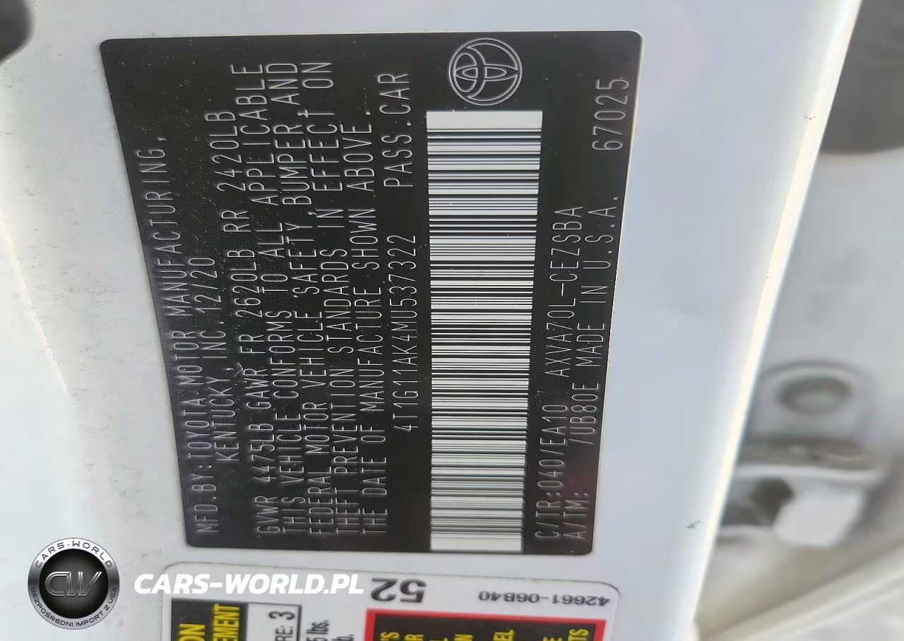 2021 Toyota Camry Se VIN:4T1G11AK4MU537322 - 12