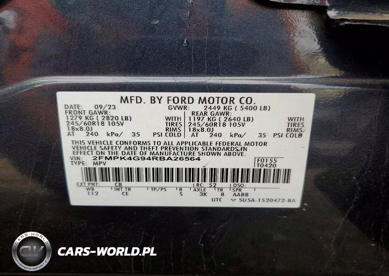 2024 Ford Edge Se VIN:2FMPK4G94RBA26564 - 12