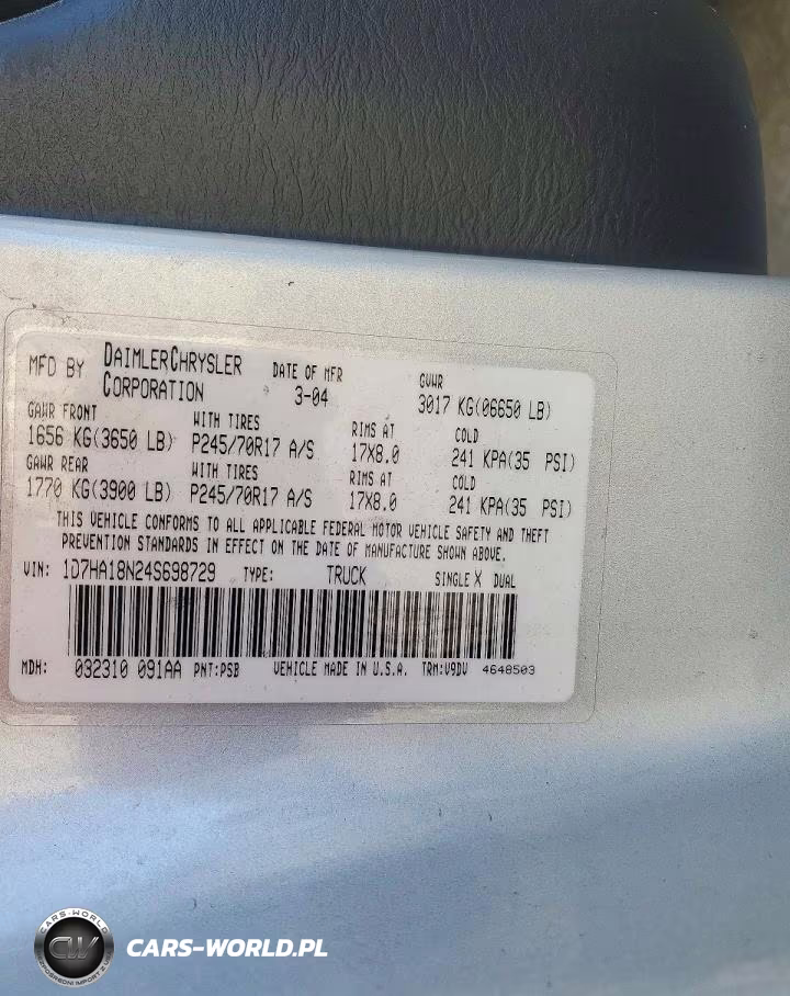 2004 Dodge Ram 1500 St VIN:1D7HA18N24S698729 - 12