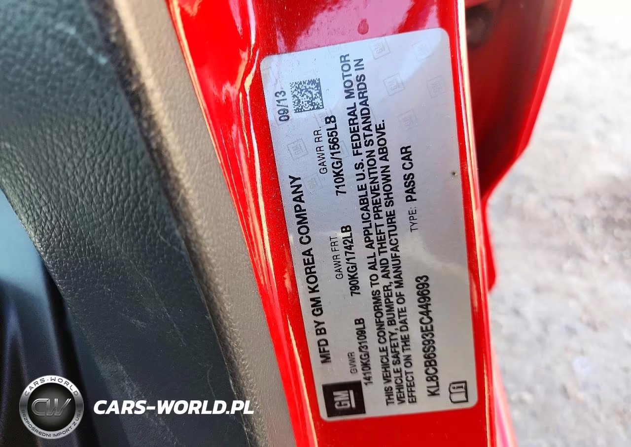 2014 Chevrolet Spark Ls VIN:KL8CB6S93EC449693 - 12