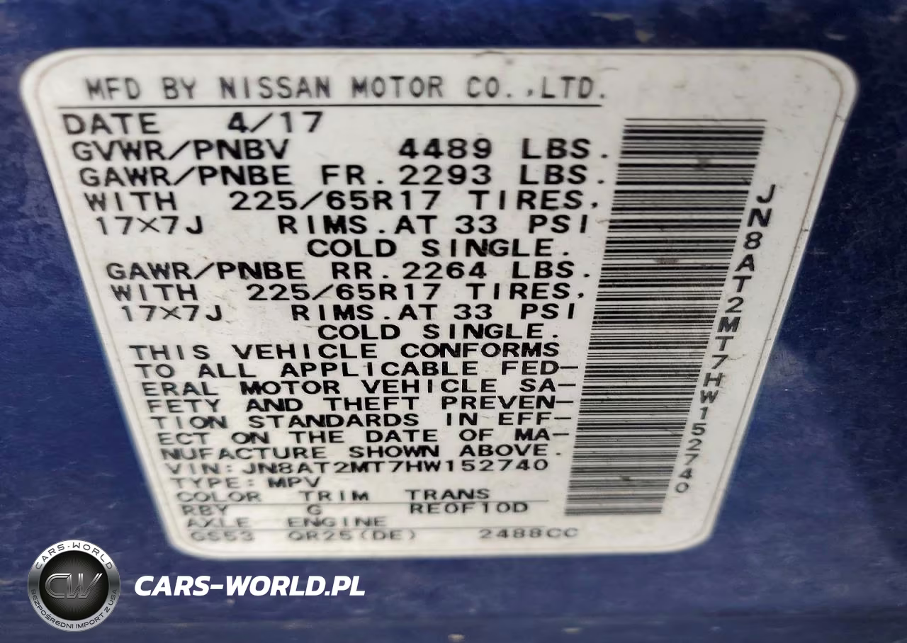 2017 Nissan Rogue Sv VIN:JN8AT2MT7HW152740 - 13