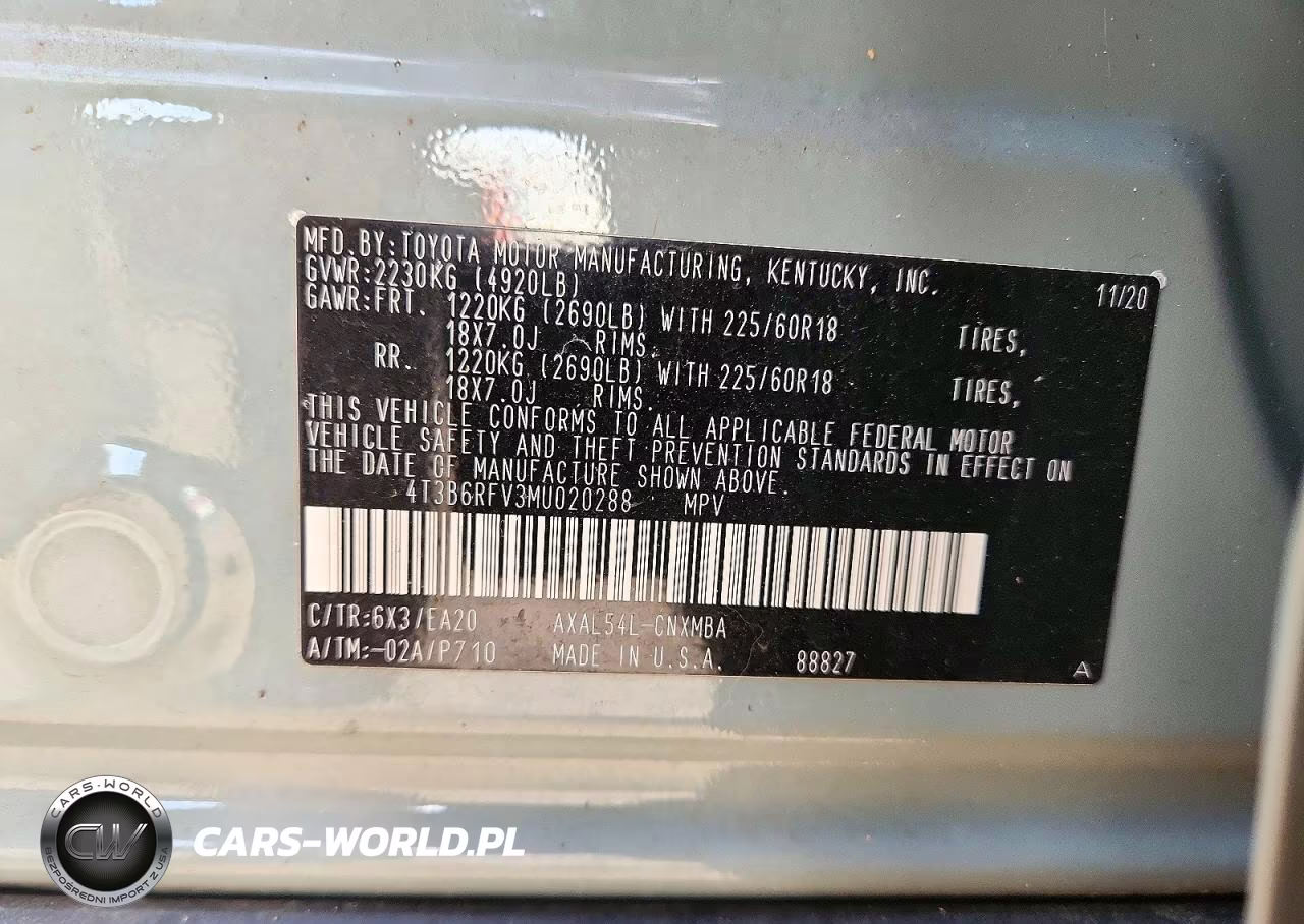 2021 Toyota Rav4 Hybrid VIN:4T3B6RFV3MU020288 - 13