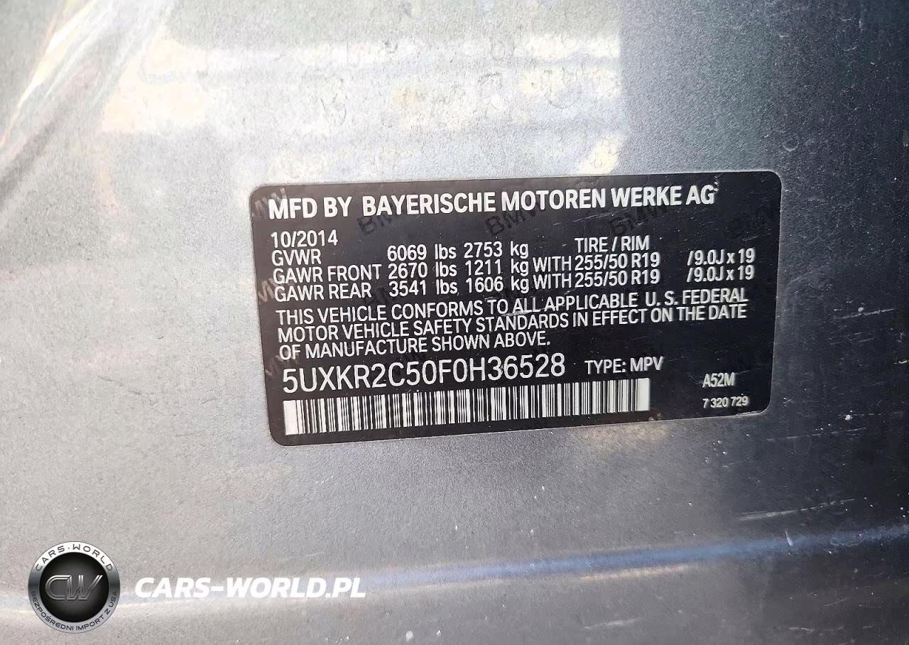2015 BMW X5 Sdrive35I VIN:5UXKR2C50F0H36528 - 13