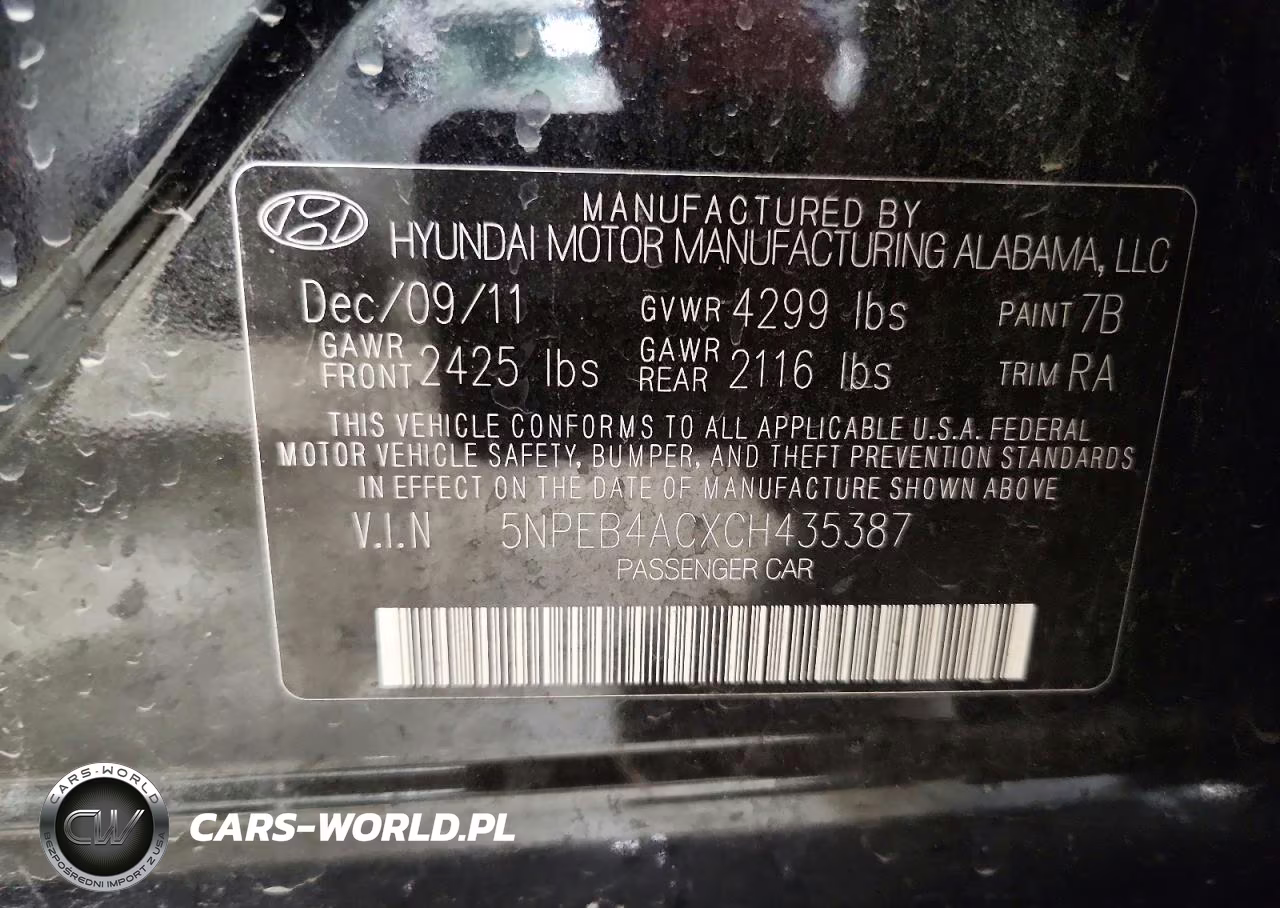 2012 Hyundai Sonata Gls VIN:5NPEB4ACXCH435387 - 12