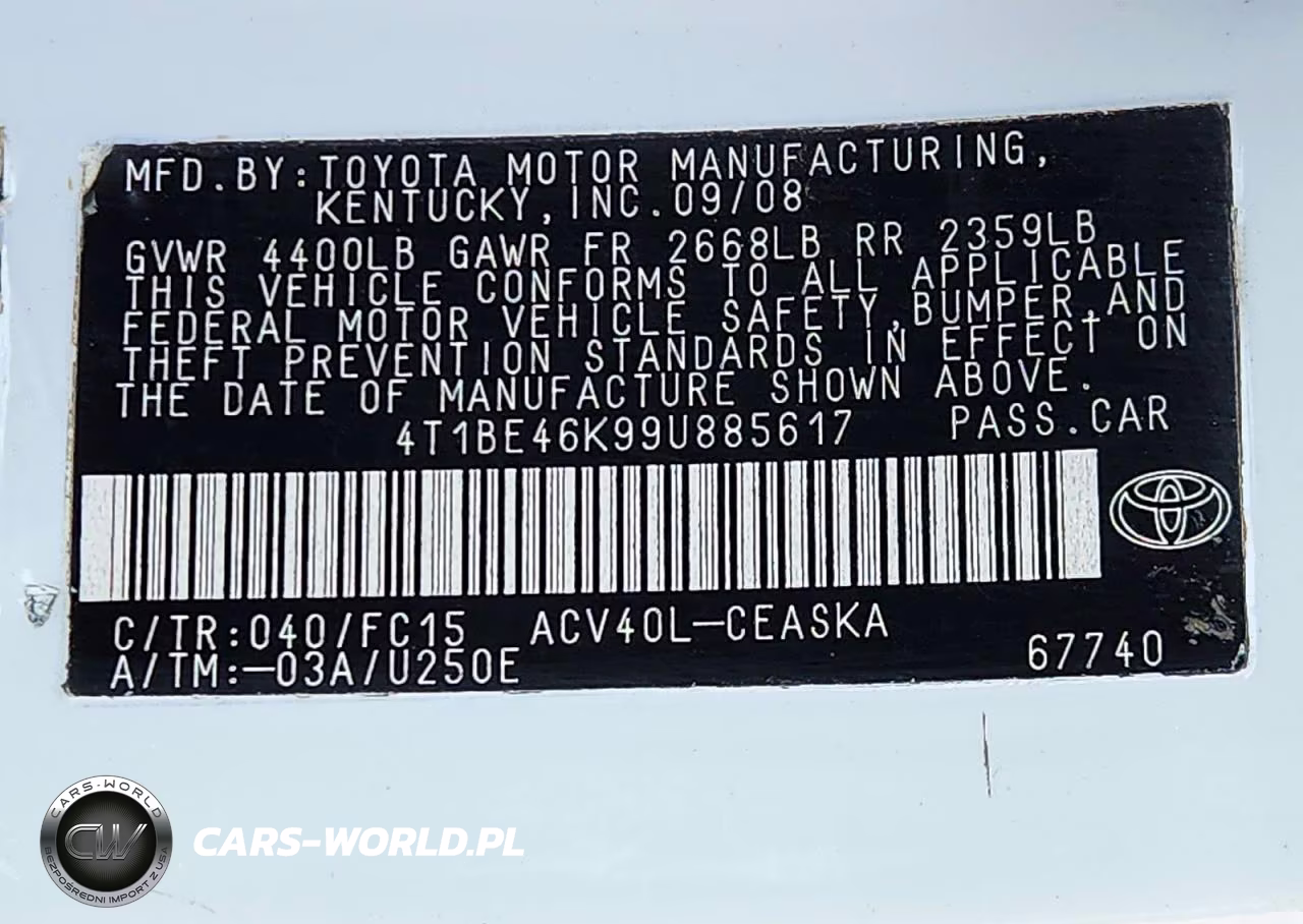 2009 Toyota Camry Se VIN:4T1BE46K99U885617 - 12
