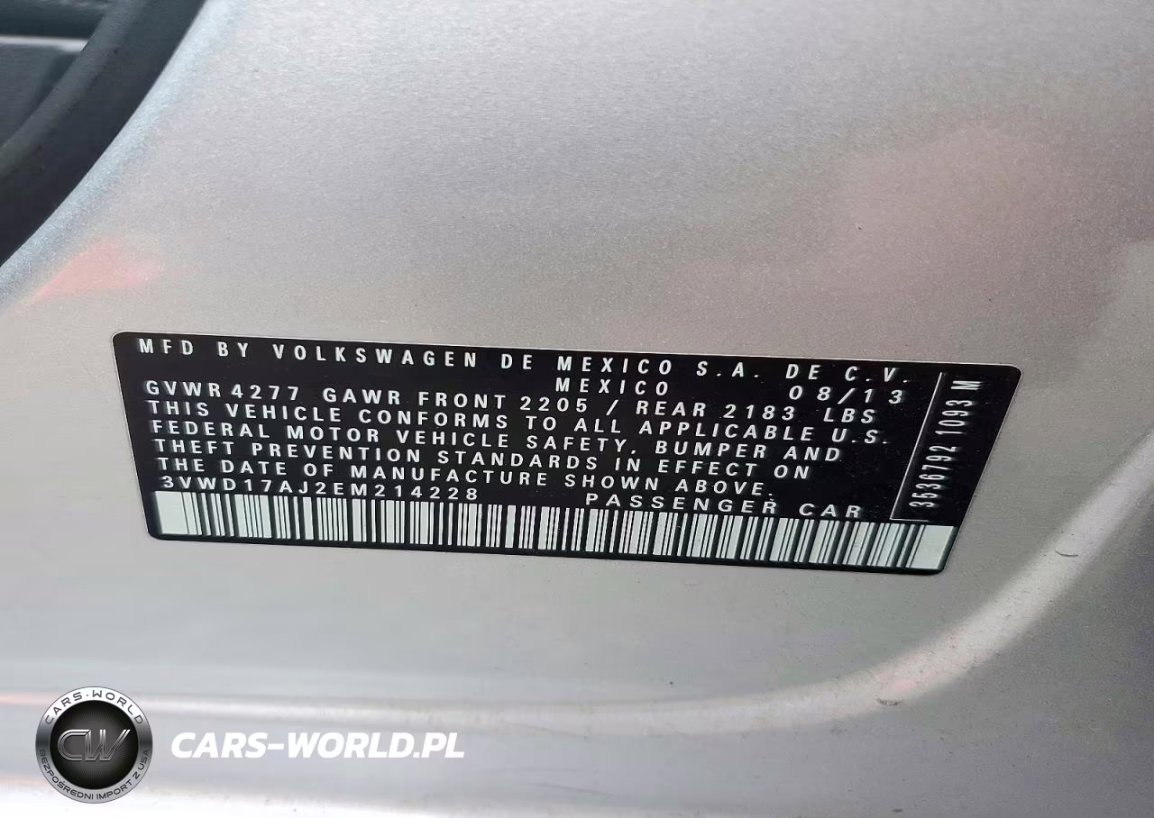 2014 Volkswagen Jetta Se VIN:3VWD17AJ2EM214228 - 12