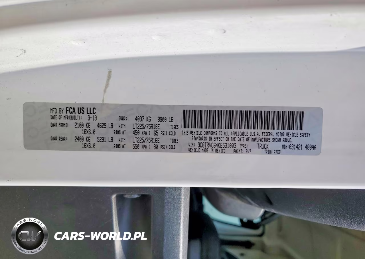 2019 Ram Promaster 2500 2500 High VIN:3C6TRVCG4KE531003 - 12