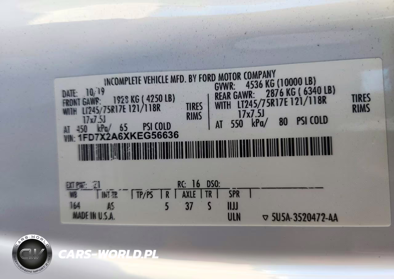 2019 Ford F250 Super Duty VIN:1FD7X2A6XKEG56636 - 12