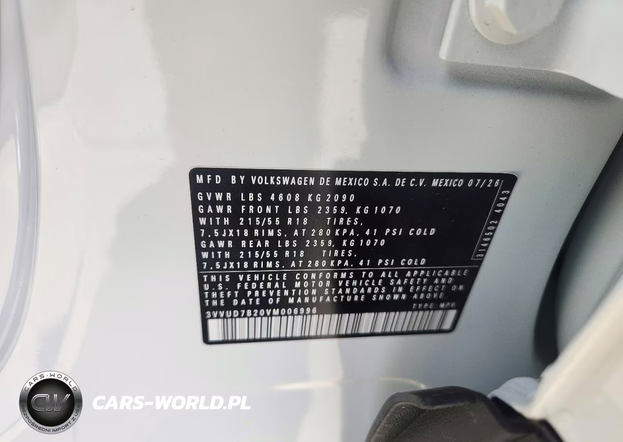 2027 Volkswagen Taos Se VIN:3VVUD7B20VM006996 - 13