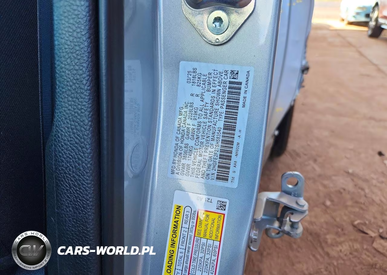 2025 Honda Civic Lx VIN:2HGFE2F27SH583540 - 13