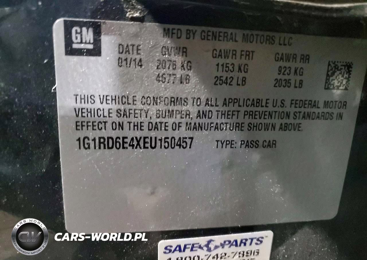 2014 Chevrolet Volt VIN:1G1RD6E4XEU150457 - 12