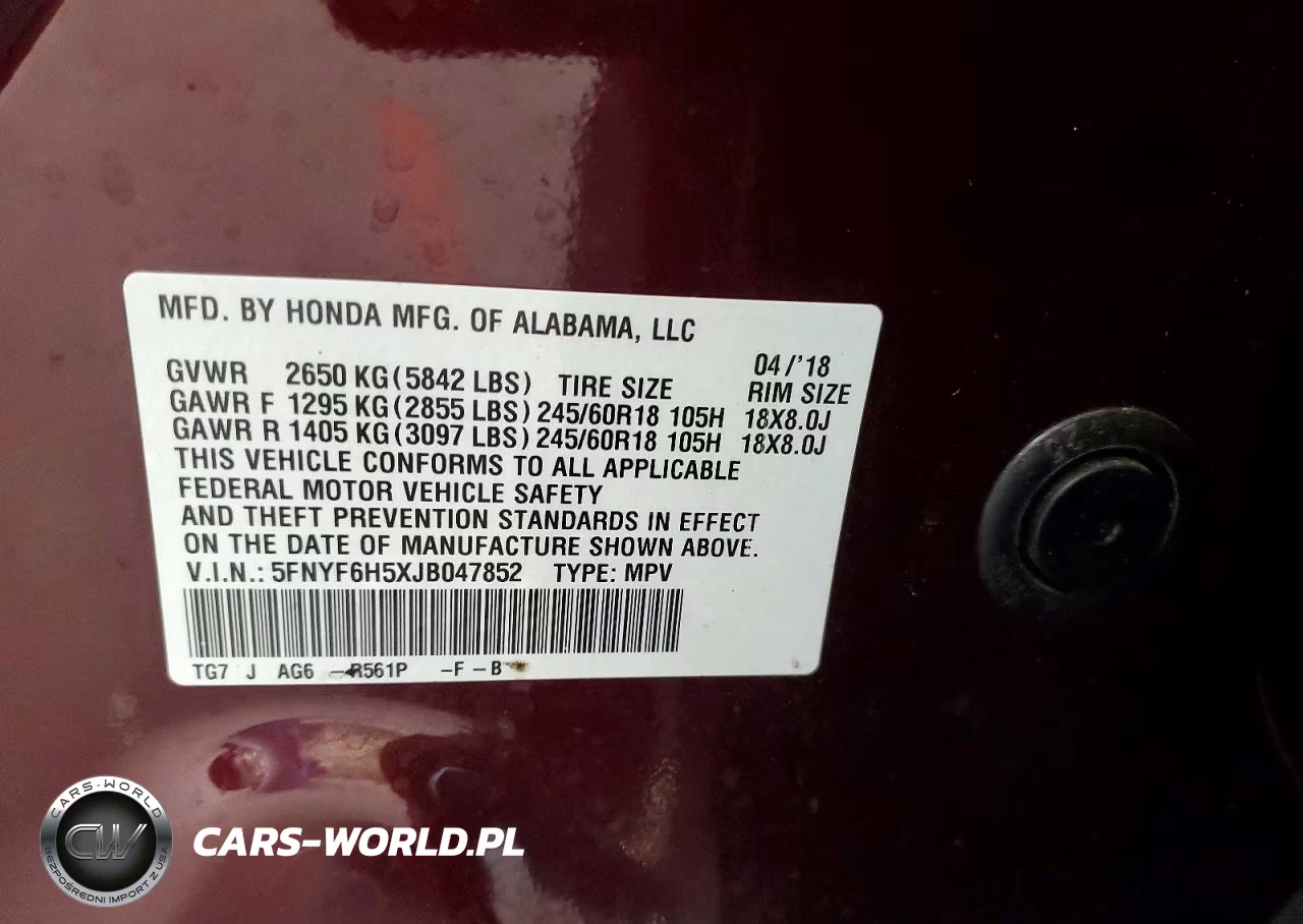 2018 Honda Pilot Exl VIN:5FNYF6H5XJB047852 - 13