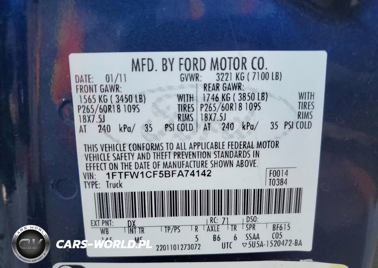 2011 Ford F150 Supercrew VIN:1FTFW1CF5BFA74142 - 12
