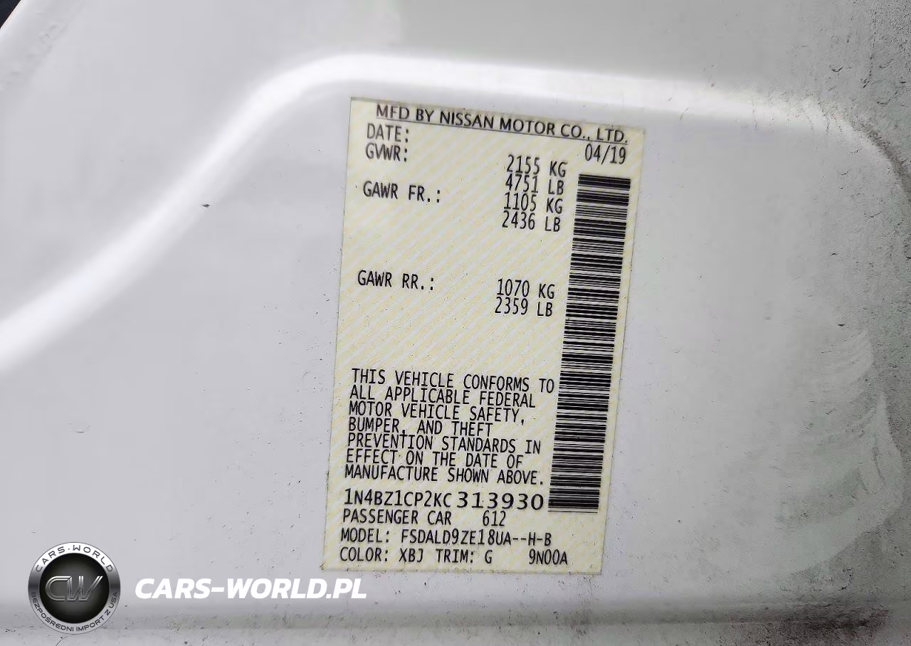 2019 Nissan Leaf Sv Plus VIN:1N4BZ1CP2KC313930 - 13