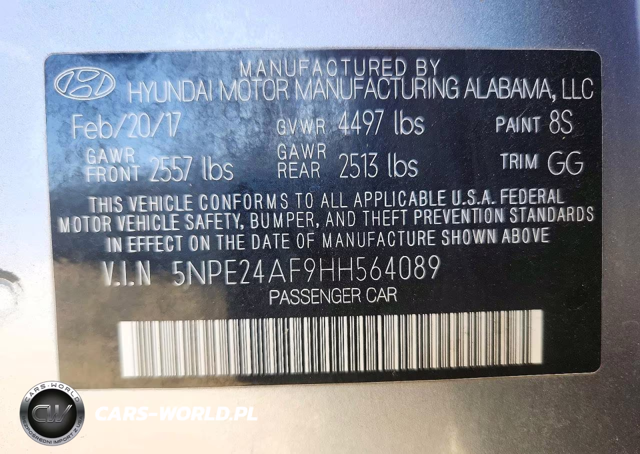 2017 Hyundai Sonata Se VIN:5NPE24AF9HH564089 - 12