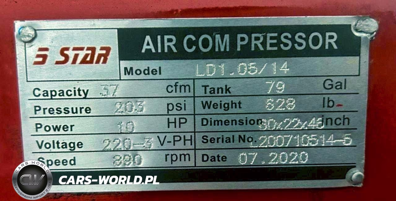 2020 79 Gallon Air Compressor 10 Hp VIN:L2007105145 - 10