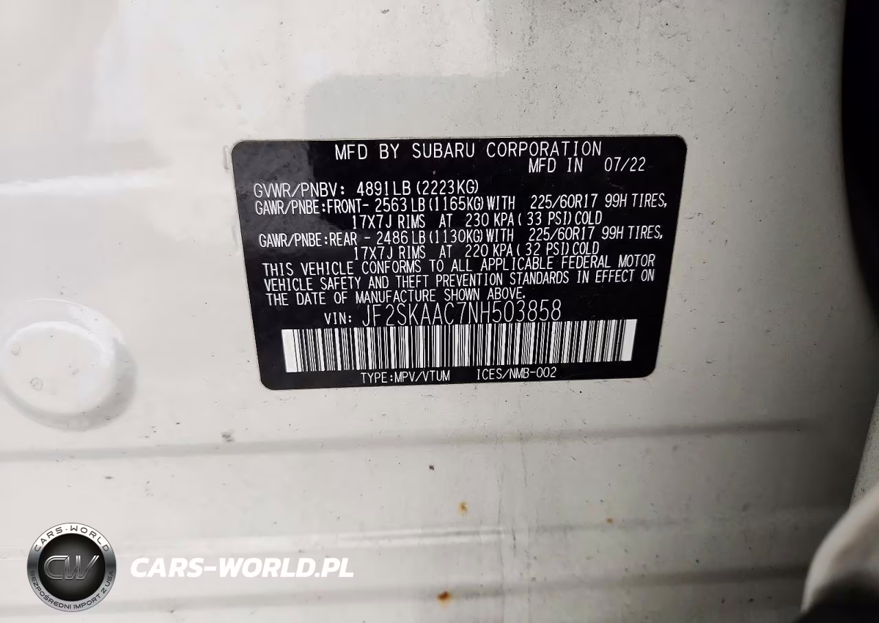 2022 Subaru Forester VIN:JF2SKAAC7NH503858 - 13