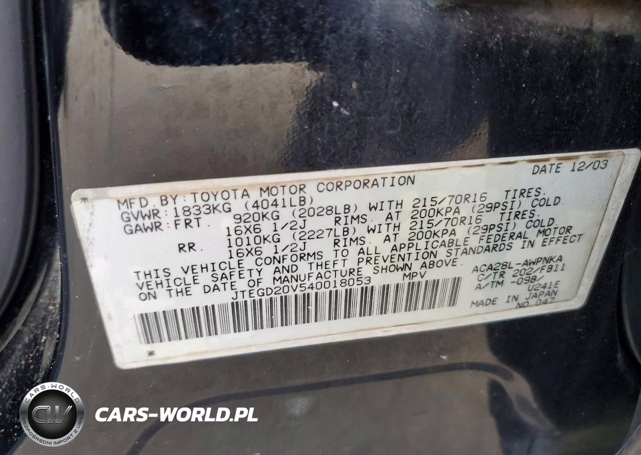 2004 Toyota Rav4 Base VIN:JTEGD20V540018053 - 13