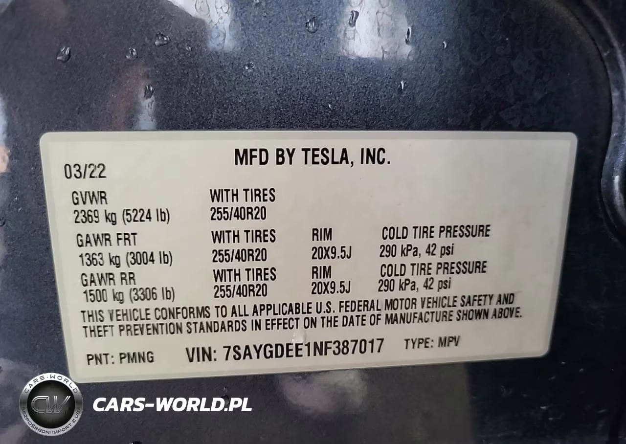 2022 Tesla Model Y VIN:7SAYGDEE1NF387017 - 10