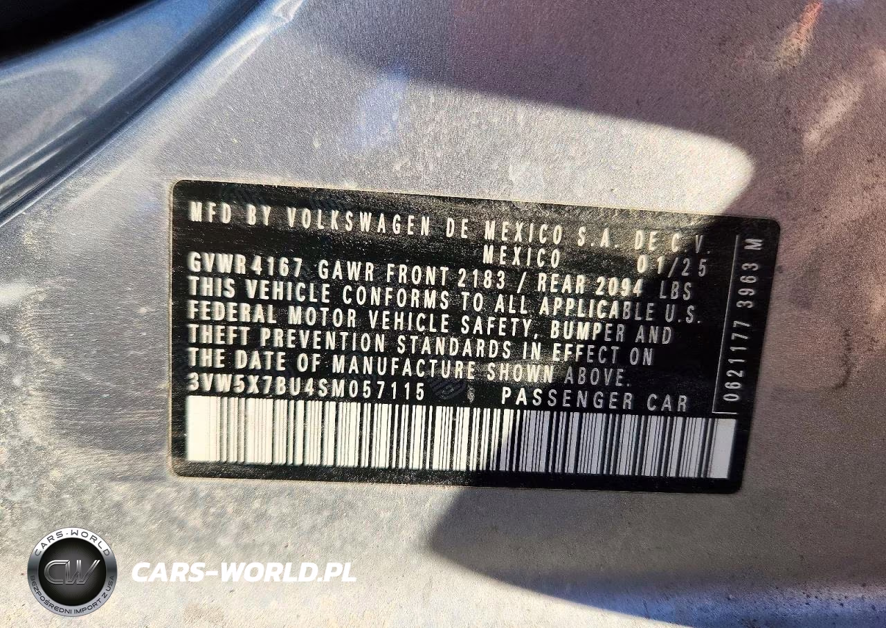 2025 Volkswagen Jetta S VIN:3VW5X7BU4SM057115 - 12