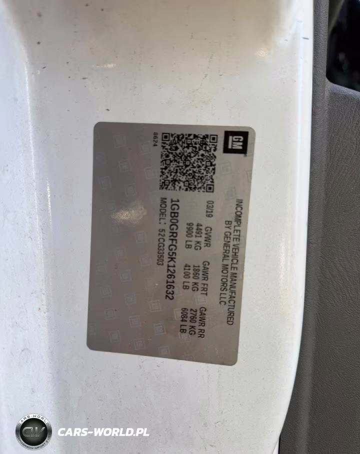 2019 Chevrolet Express G3500 VIN:1GB0GRFG5K1261632 - 10