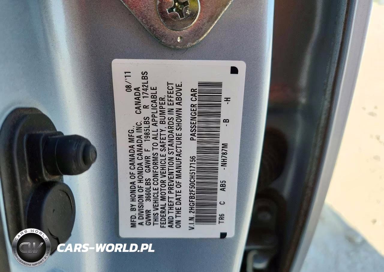 2012 Honda Civic Lx VIN:2HGFB2F50CH517156 - 12