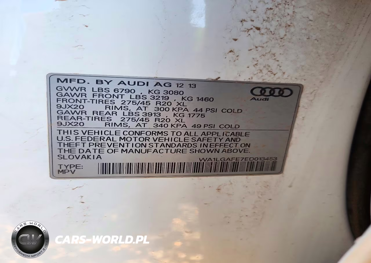 2014 Audi Q7 3.0T Premium VIN:WA1LGAFE7ED013453 - 13