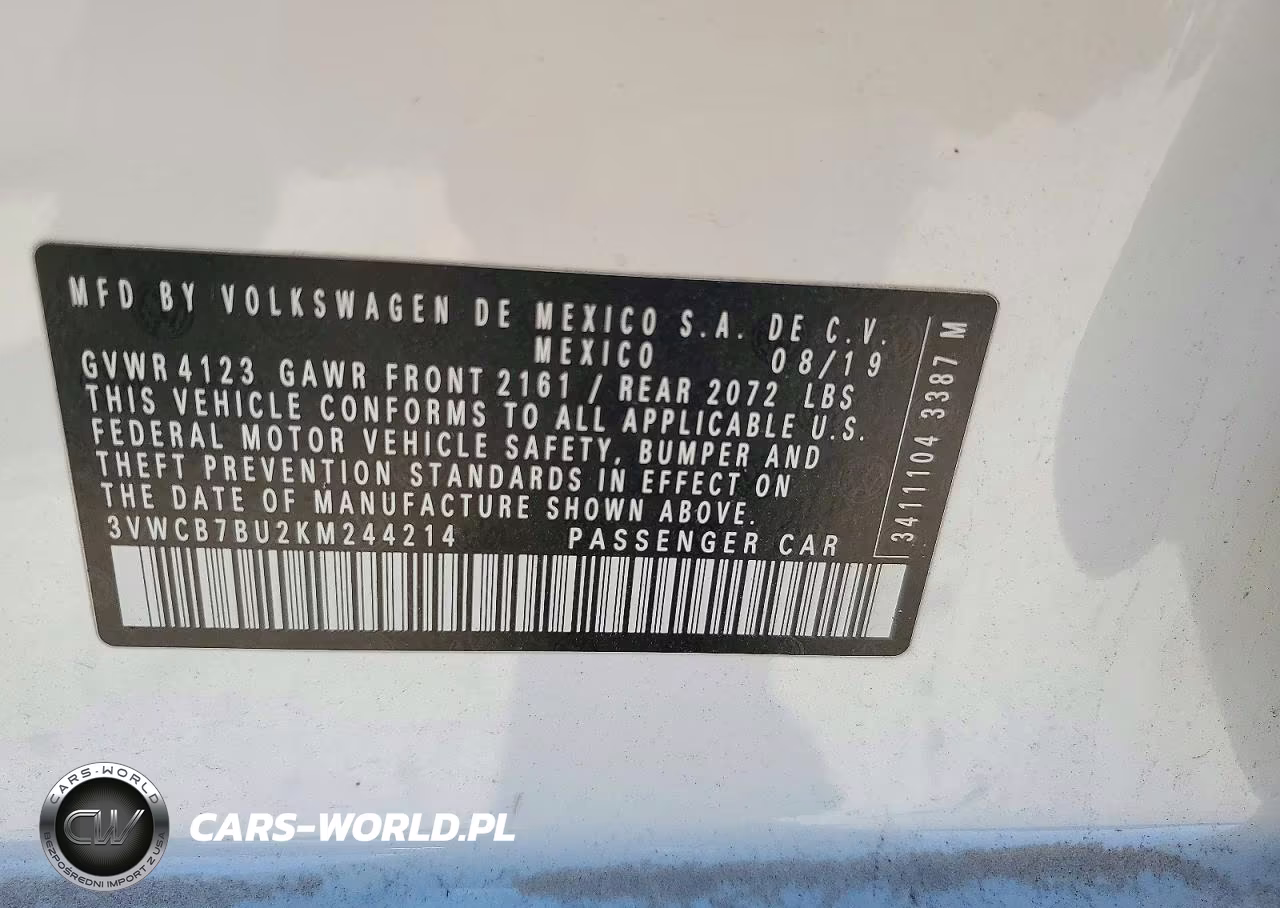 2019 Volkswagen Jetta S VIN:3VWCB7BU2KM244214 - 12